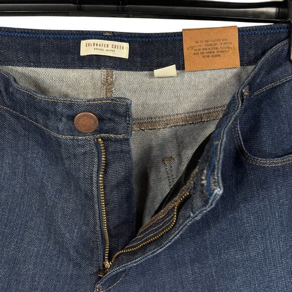 Coldwater Creek SZ 18 Cropped Jeans Natural Fit Stretch Zip-Fly Pockets Blue - Picture 3 of 10